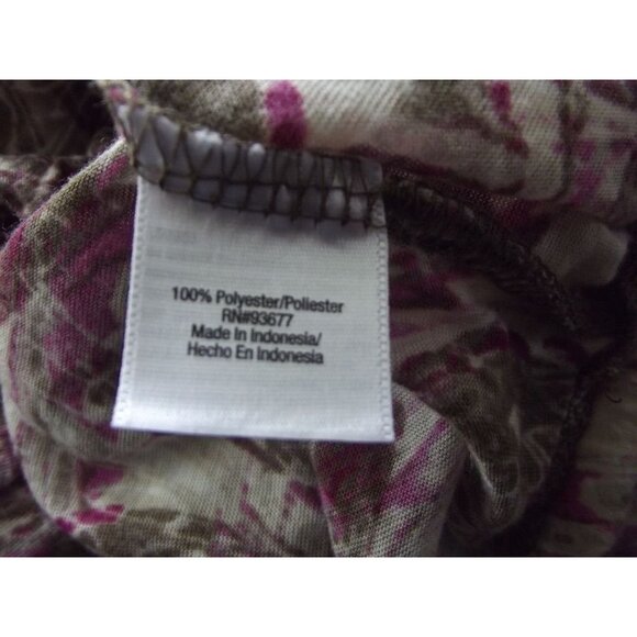 a.n.a. Blouse Womens Size 3X Purple Tan Print Peasant Lightweight Elastic Waist - Picture 11 of 12